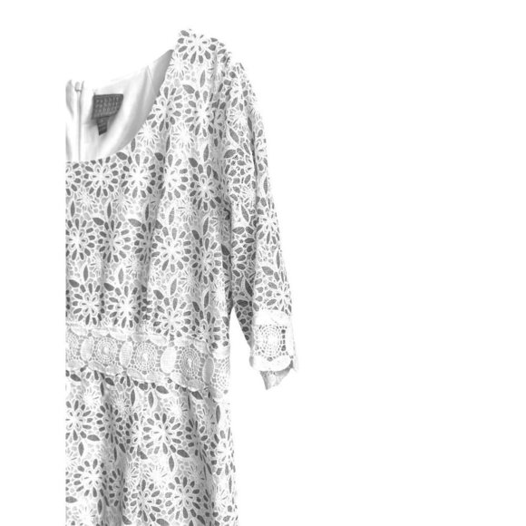 Rabbit Rabbit Rabbit Women's White and Sky Blue Laced Dress Size 16 Sku 2292 - Picture 16 of 16